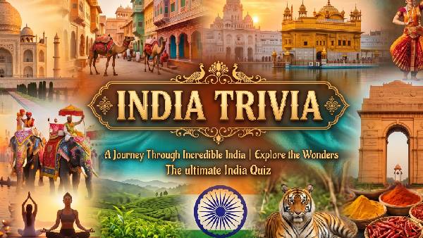 India trivia featuring the Taj Mahal, Bollywood, Indian culture, geography and famous landmarks
