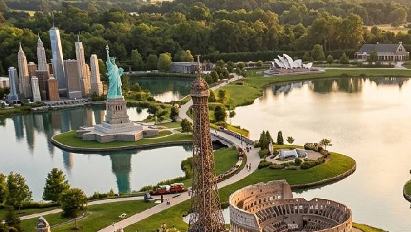 Geography and travel trivia featuring world landmarks, capitals and natural wonders